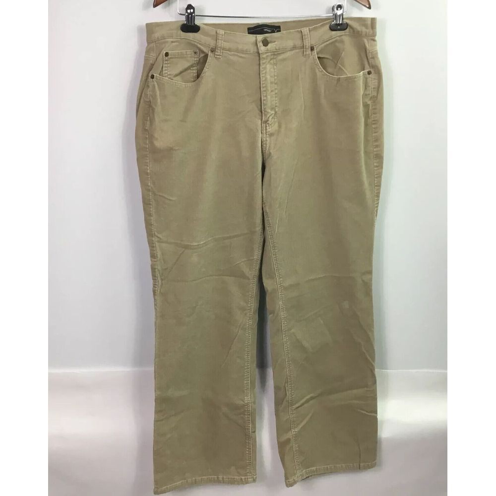 Venezia Corduroy Jeans Womens Size 20 high rise straight leg beige Tan Pants